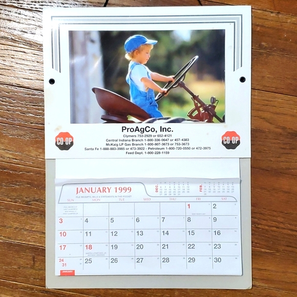 VTG Farm Tractor Calendar 1999 Wall Hanging Advertising ProAgCo Country Rustic - Picture 1 of 16